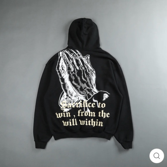 DARC SPORT X ” BODYBUILDING SAVED MY LIFE” PRAYING HANDS CREATOR HOODIE - Picture 2 of 10